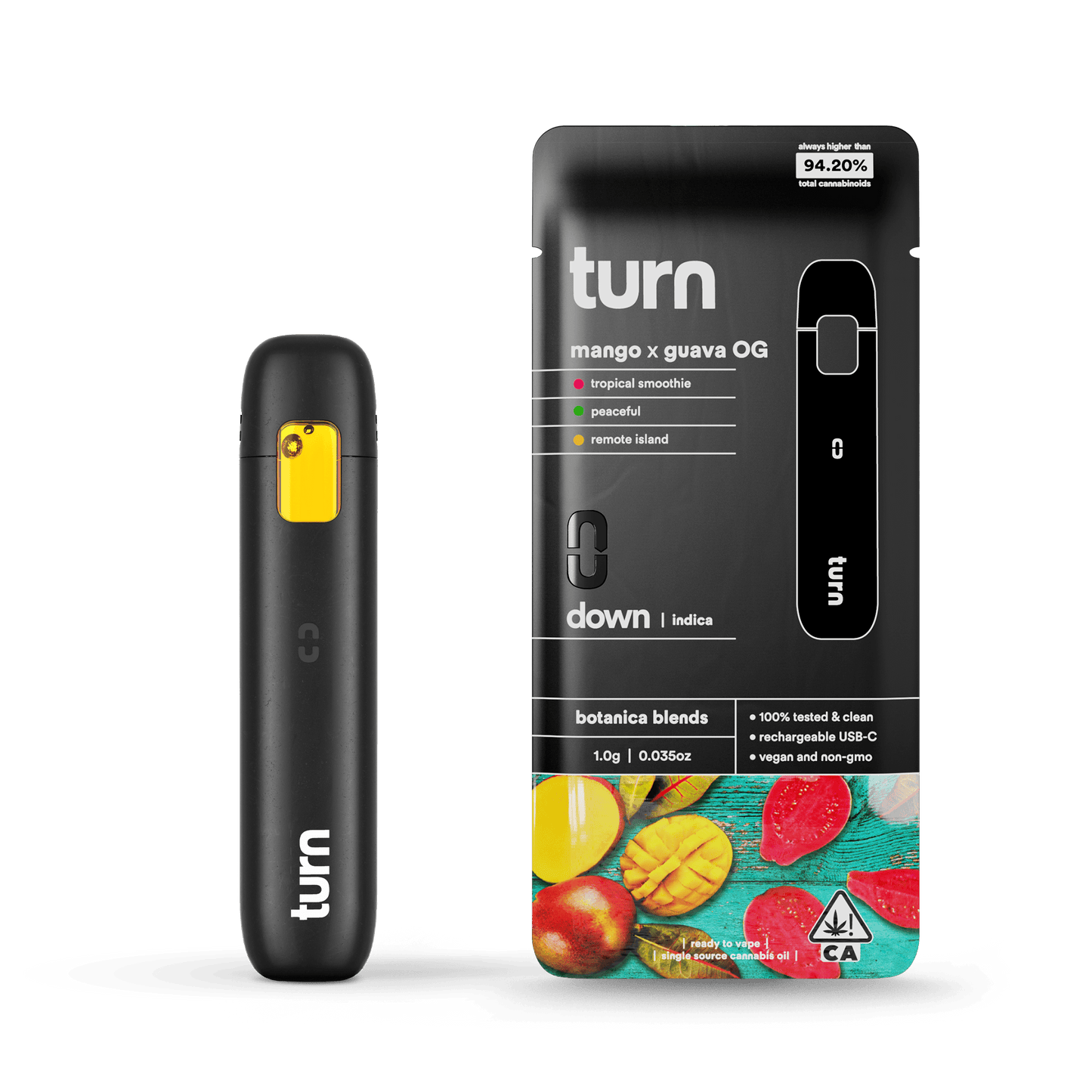 2.0g AIO | mango x guava og | botanica blends | down |