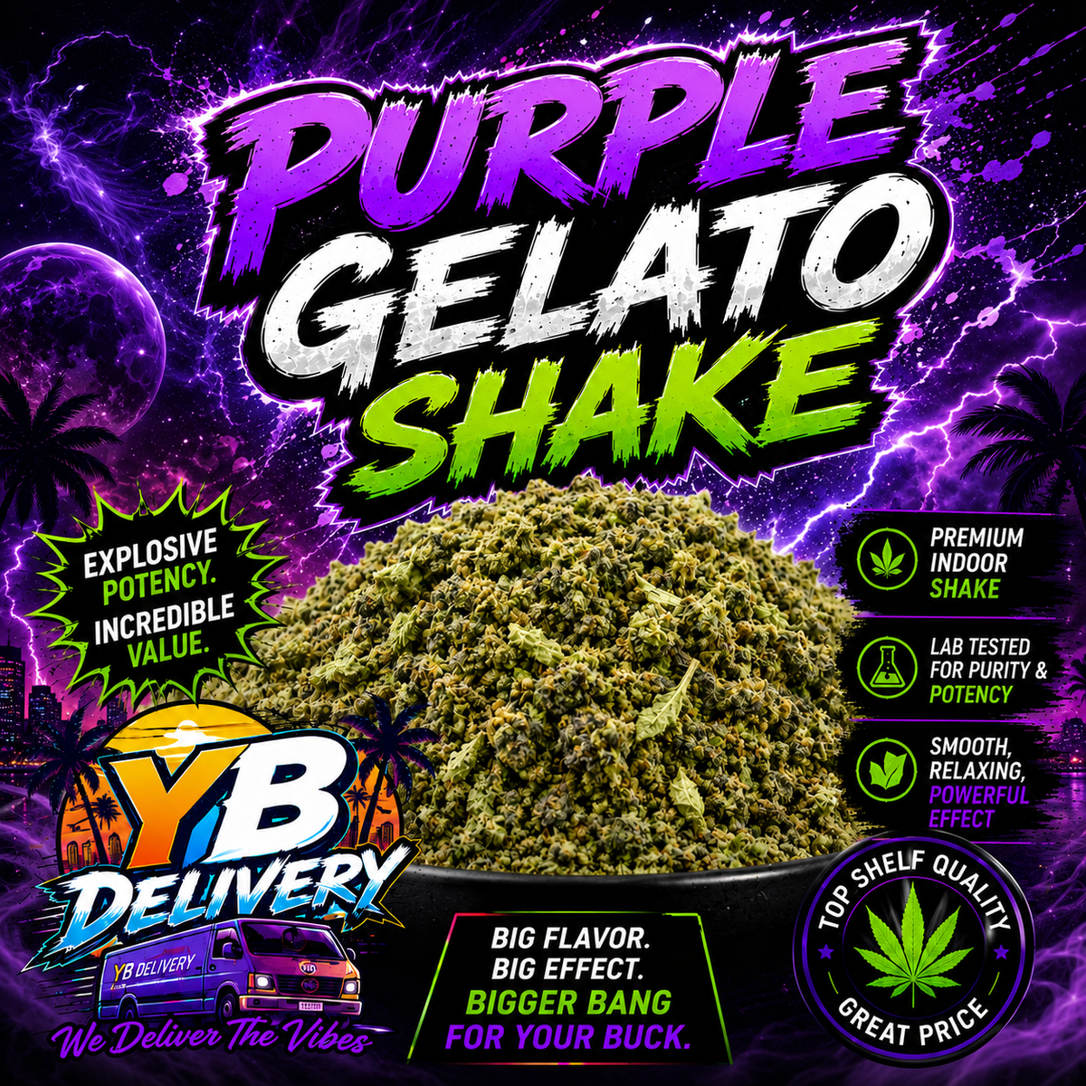 Purple Gelato Cake 14g Indoor Sugar Shake - 26.45% THC