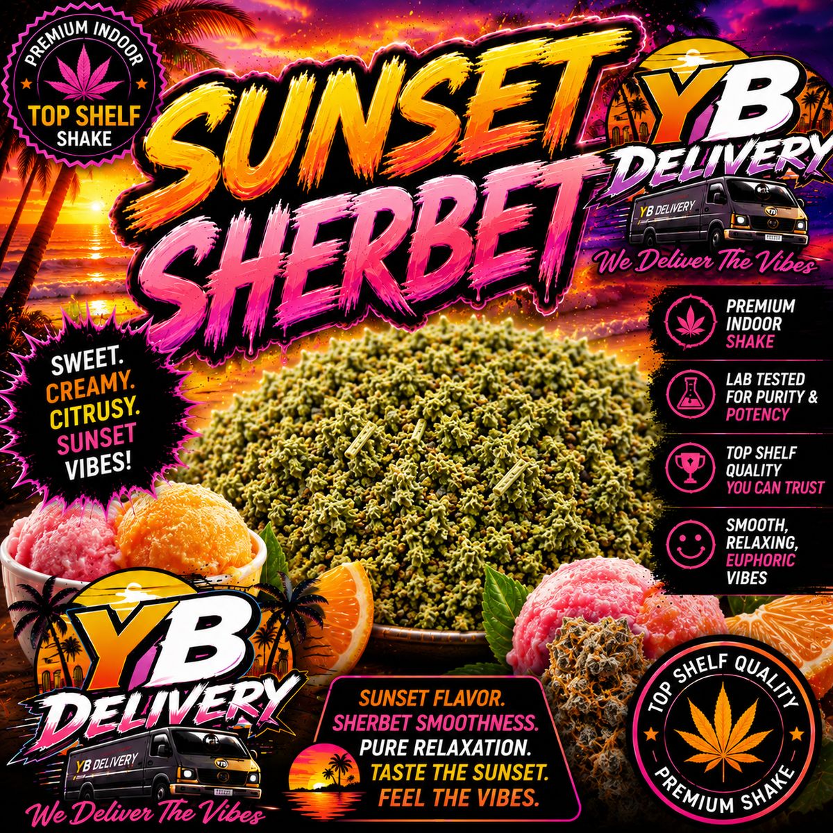 Sunset Sherbet 28G Indoor Sugar Shake - Indica - 24.7%
