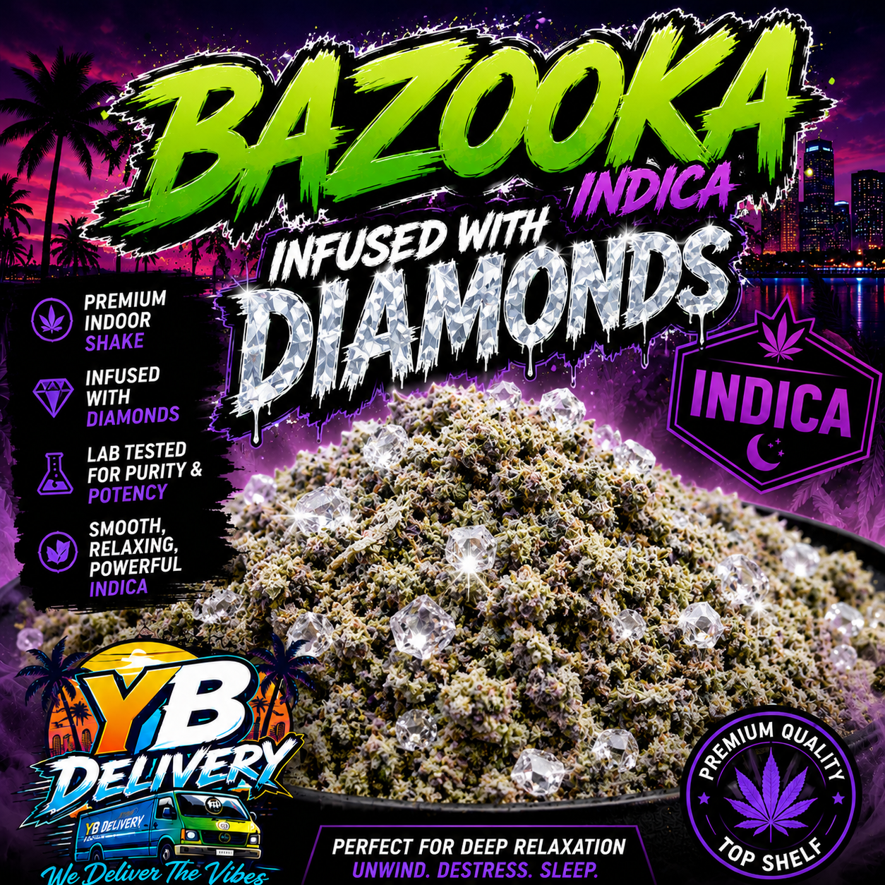 Bazooka 14g Diamond Infused Indoor Shake - Indica