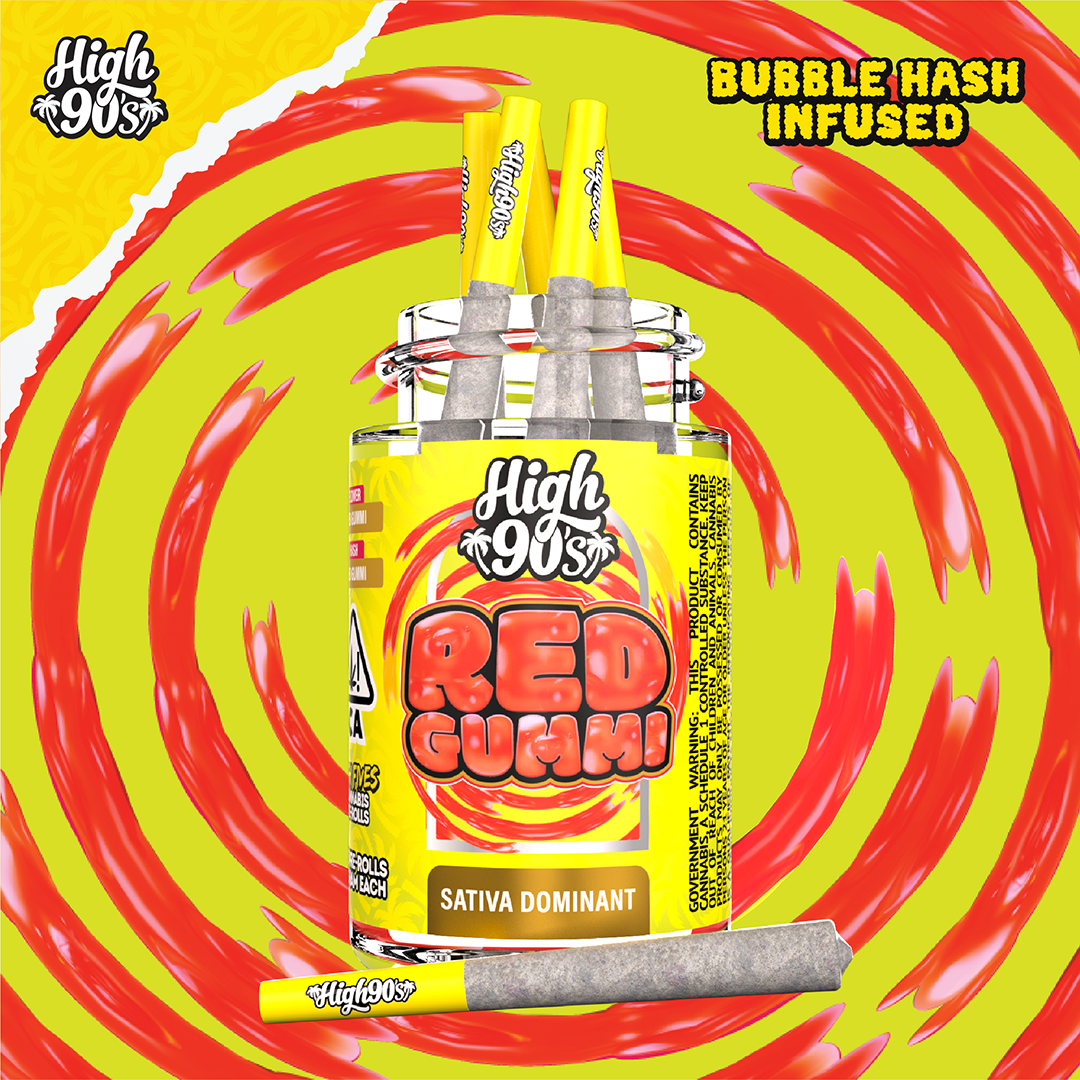 Red Gummi - 0.5g High Fives Bubble Hash Infused Pre-Rolls 5 Pack