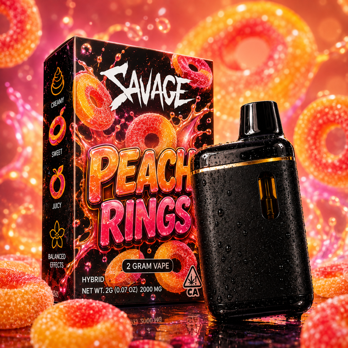 Peach Rings 2g Disposable Vape - Hybrid