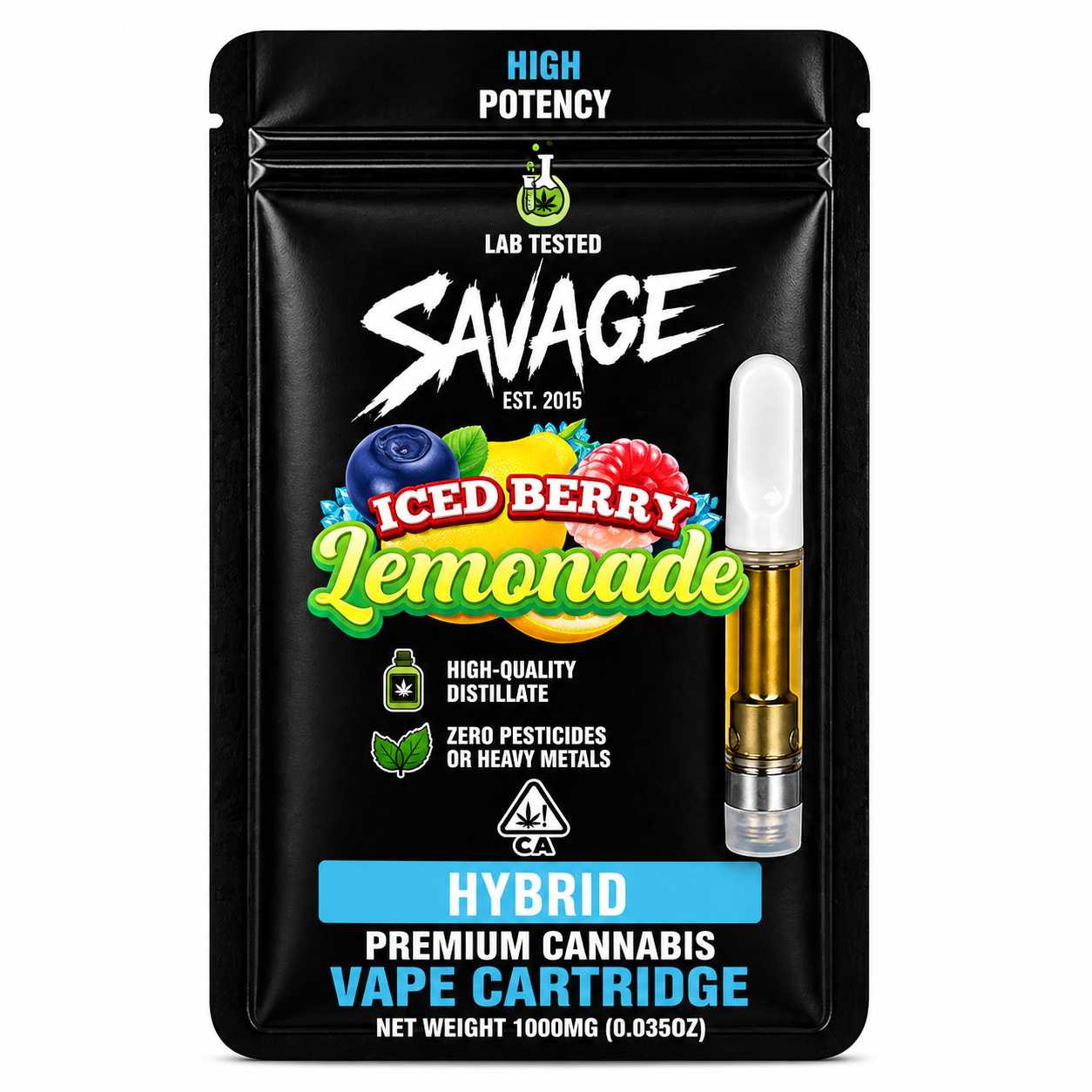 Iced Berry Lemonade 1g Vape Cartridge - Hybrid
