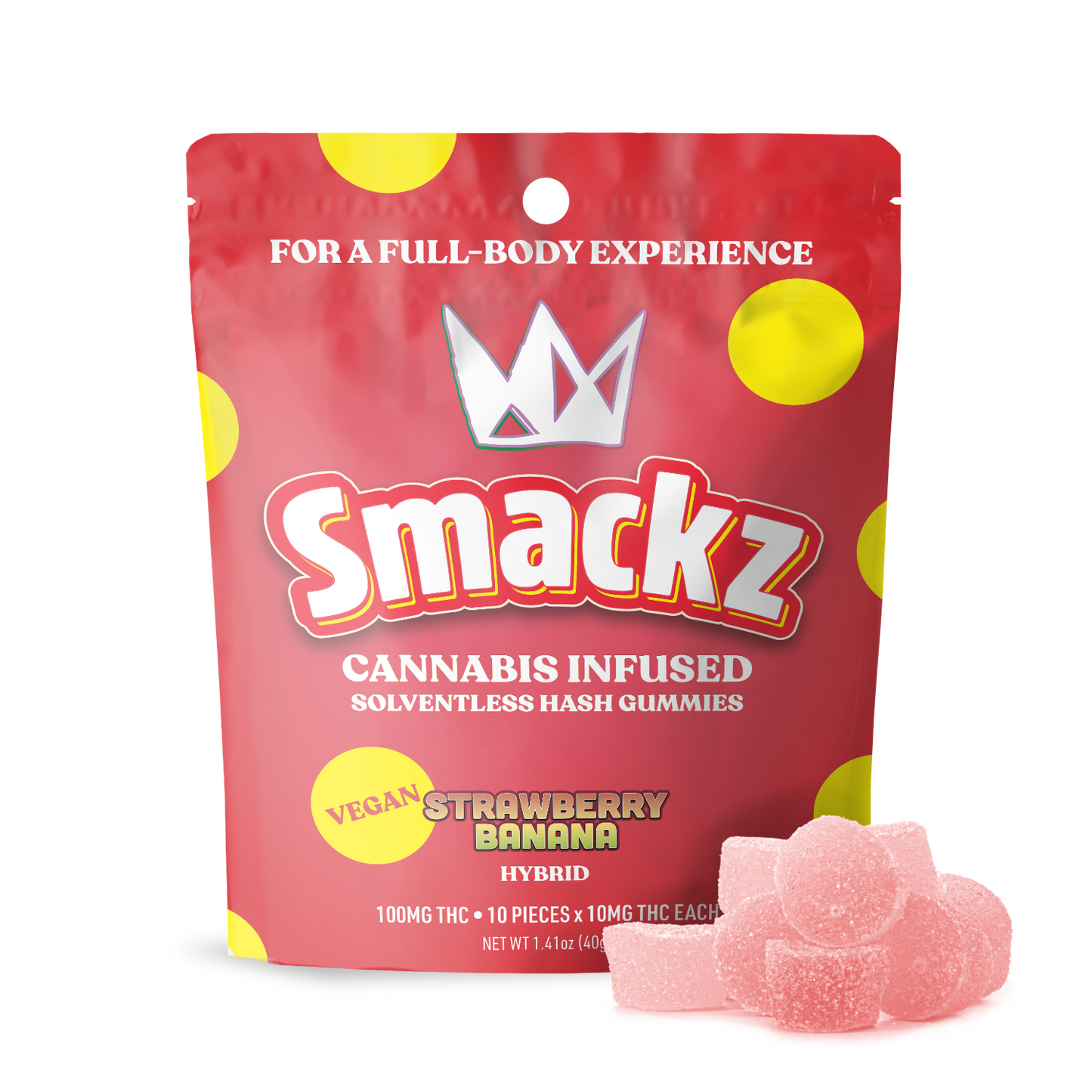 Strawberry Banana Solventless Hash Gummies 10 pack (100mg) - Hybrid