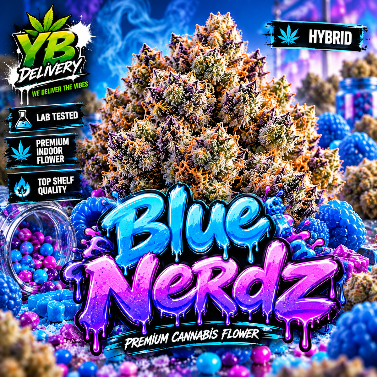 Blue Nerdz 28g Indoor Exotic Flower - Hybrid