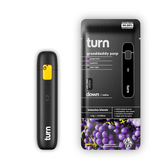 2.0g AIO | granddaddy purp | botanica blends | down |