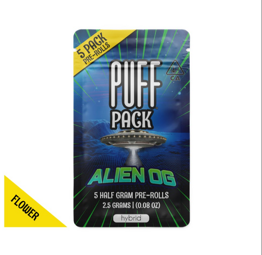 Alien OG - hybrid - 5 pack pre-rolls - 2.5 gram