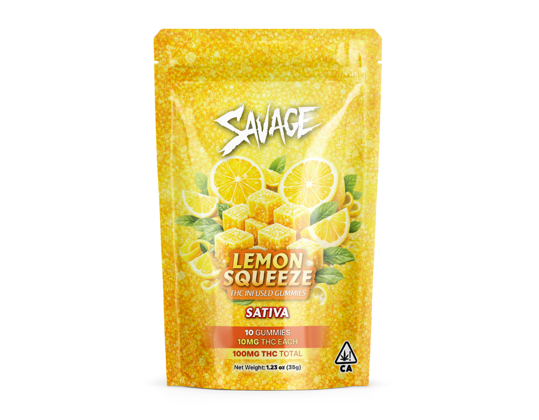 Lemon Squeeze 100mg 10-Pack Gummies - Sativa