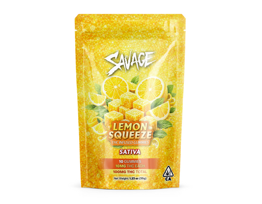 Lemon Squeeze 100mg 10-Pack Gummies - Sativa