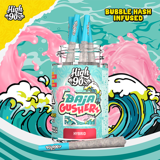 Baja Gushers - 0.5g High Fives Bubble Hash Infused Pre-Rolls 5 Pack