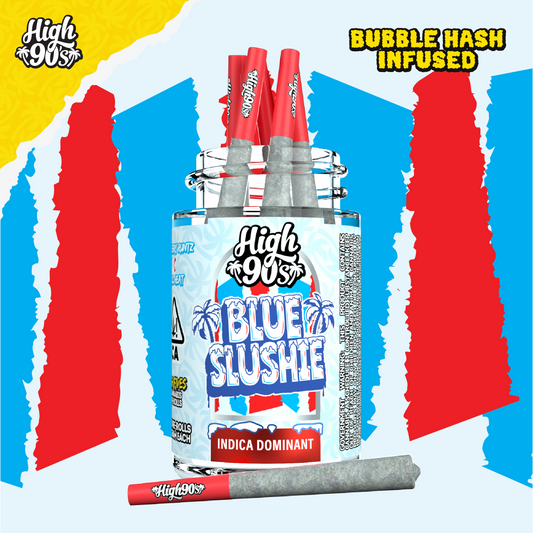 Blue Slushie - 0.5g High Fives Bubble Hash Infused Pre-Rolls 5 Pack