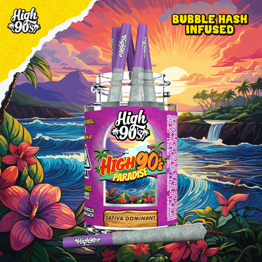 Paradise - 0.5g High Fives Bubble Hash Infused Pre-Rolls 5 Pack