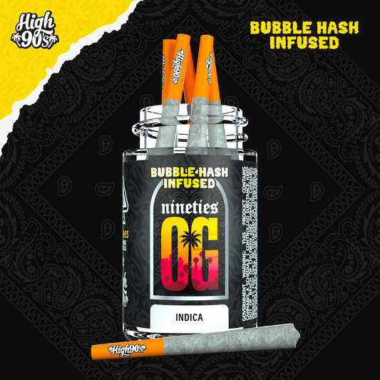 Nineties OG - 0.5g High Fives Bubble Hash Infused Pre-Rolls 5 Pack