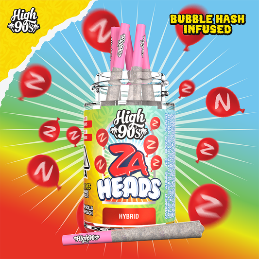 ZA Heads - 0.5g High Fives Bubble Hash Infused Pre-Rolls 5 Pack