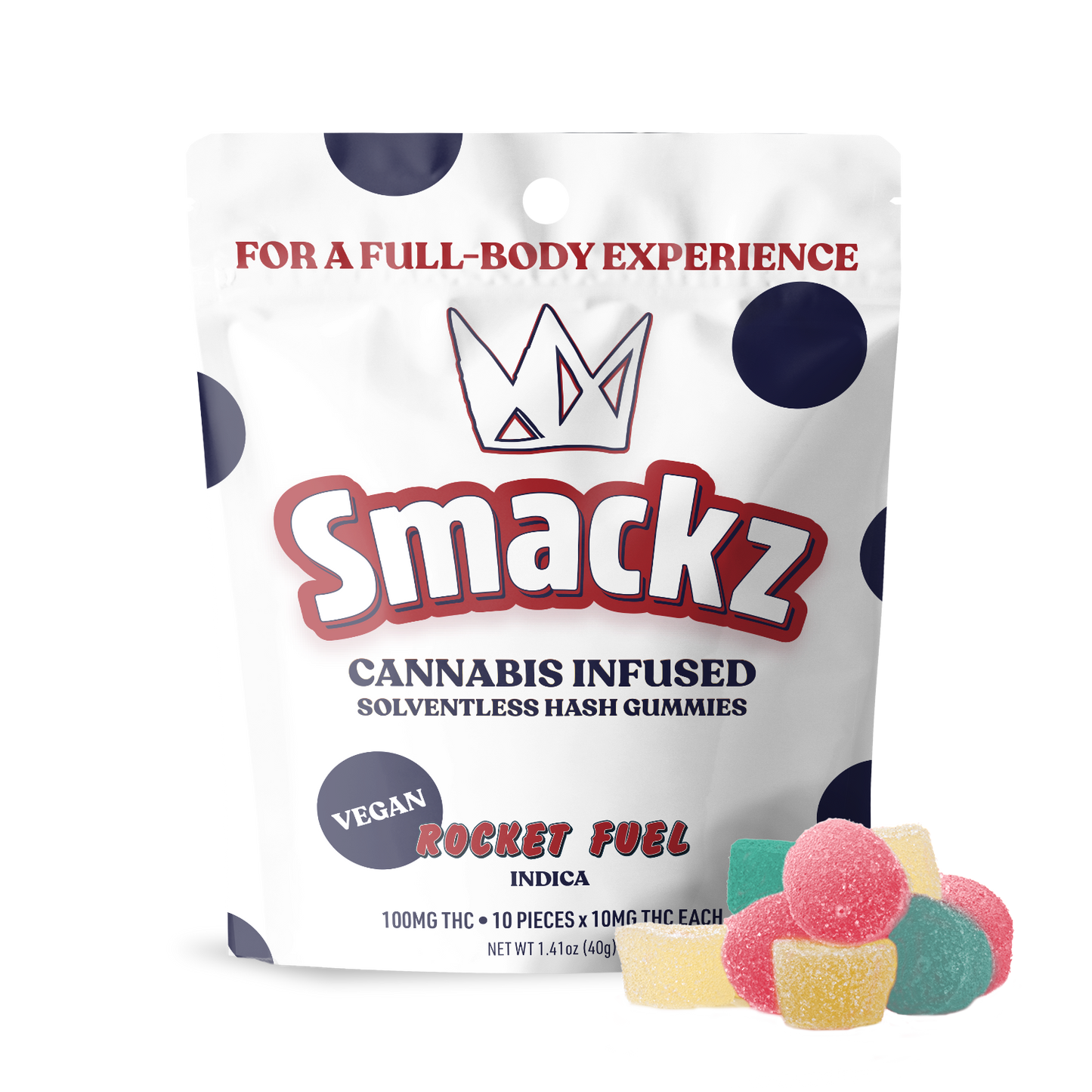 Rocket Fuel Solventless Hash Gummies 10 pack (100mg) - Indica