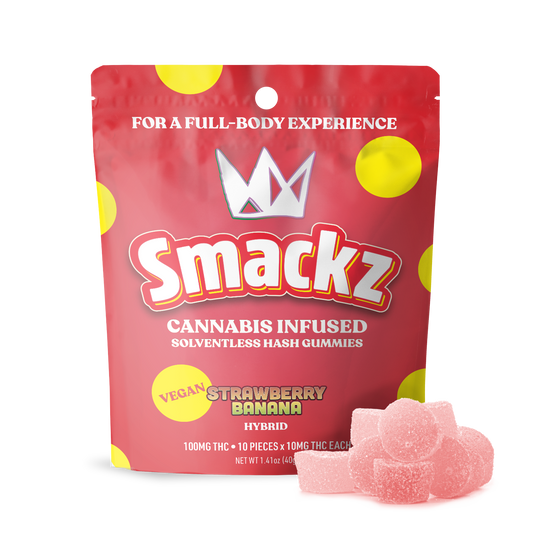 Strawberry Banana Solventless Hash Gummies 10 pack (100mg) - Hybrid