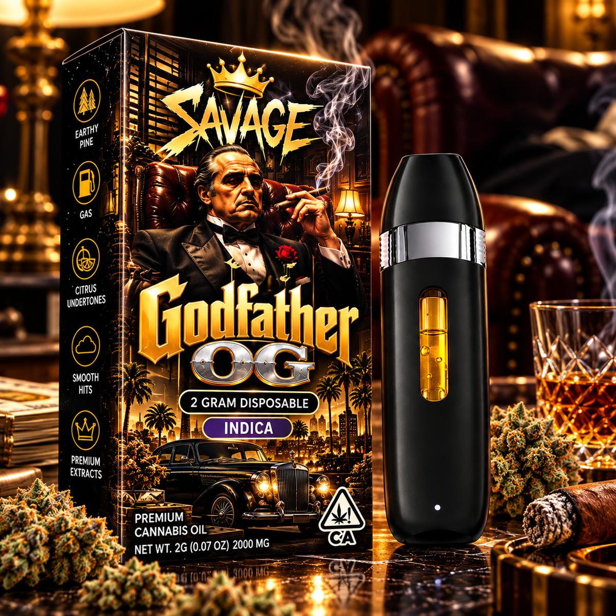 Godfather OG 2g Disposable Vape - Indica