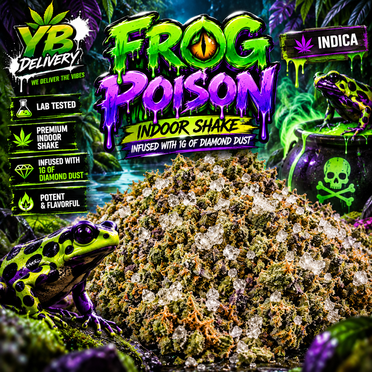 Frog Poison 14g Diamond Infused Sugar Shake - Indica