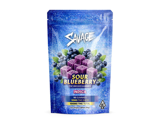Sour Blueberry 100mg 10-Pack Gummies - Indica